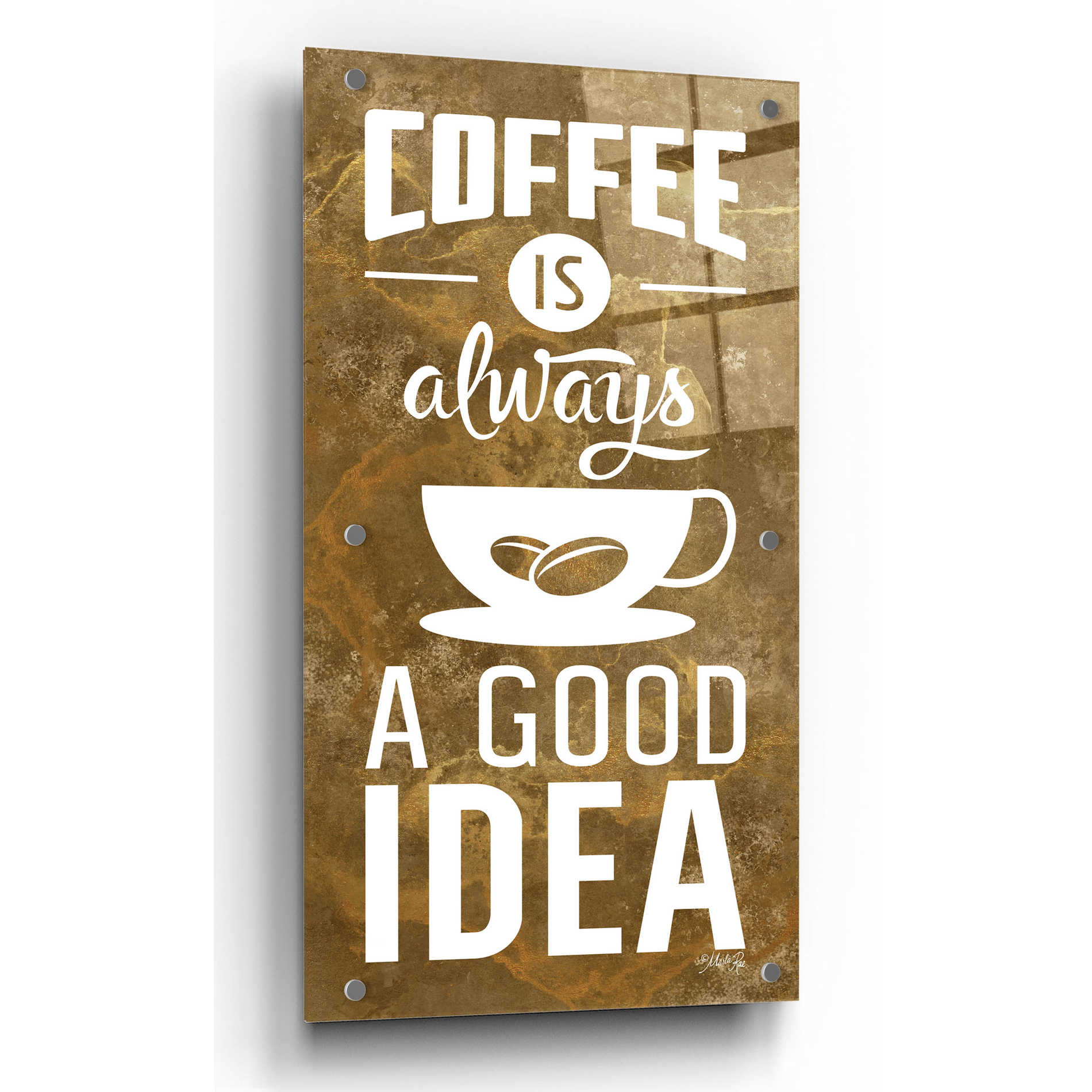 Epic Art 'Coffee is Always a Good Idea' by Marla Rae, Acrylic Glass Wall Art,24x48