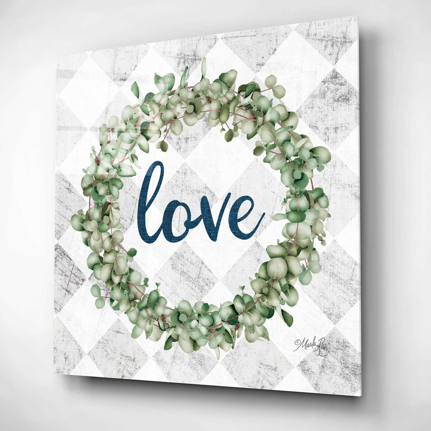 Epic Art 'Love Eucalyptus Wreath' by Marla Rae, Acrylic Glass Wall Art,12x12