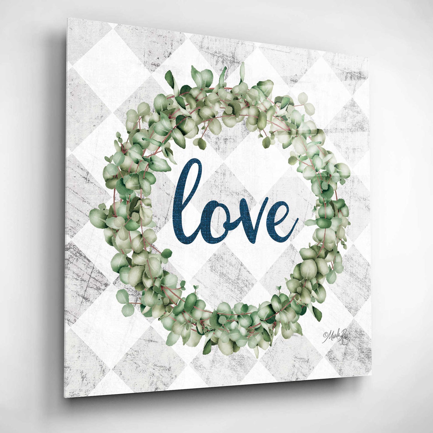 Epic Art 'Love Eucalyptus Wreath' by Marla Rae, Acrylic Glass Wall Art,12x12