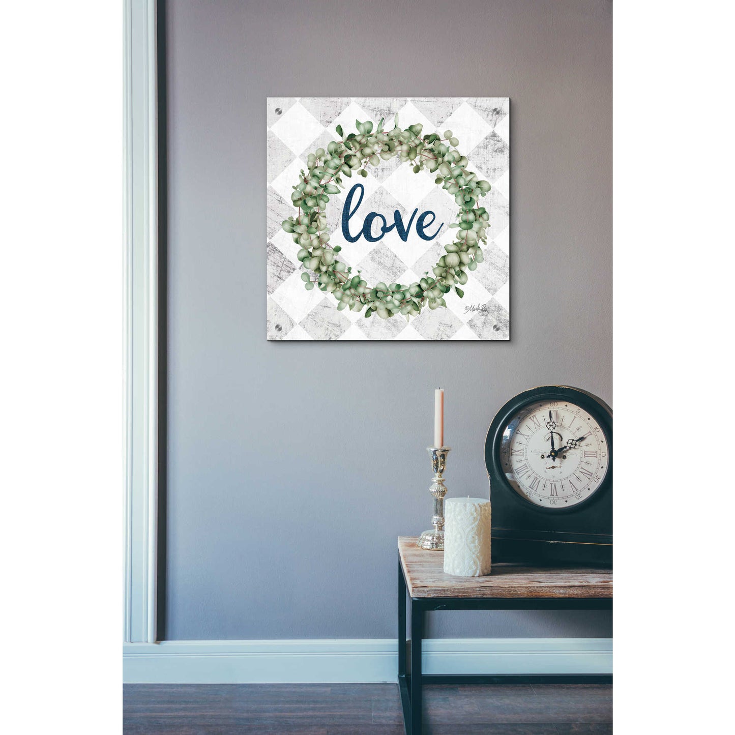 Epic Art 'Love Eucalyptus Wreath' by Marla Rae, Acrylic Glass Wall Art,24x24