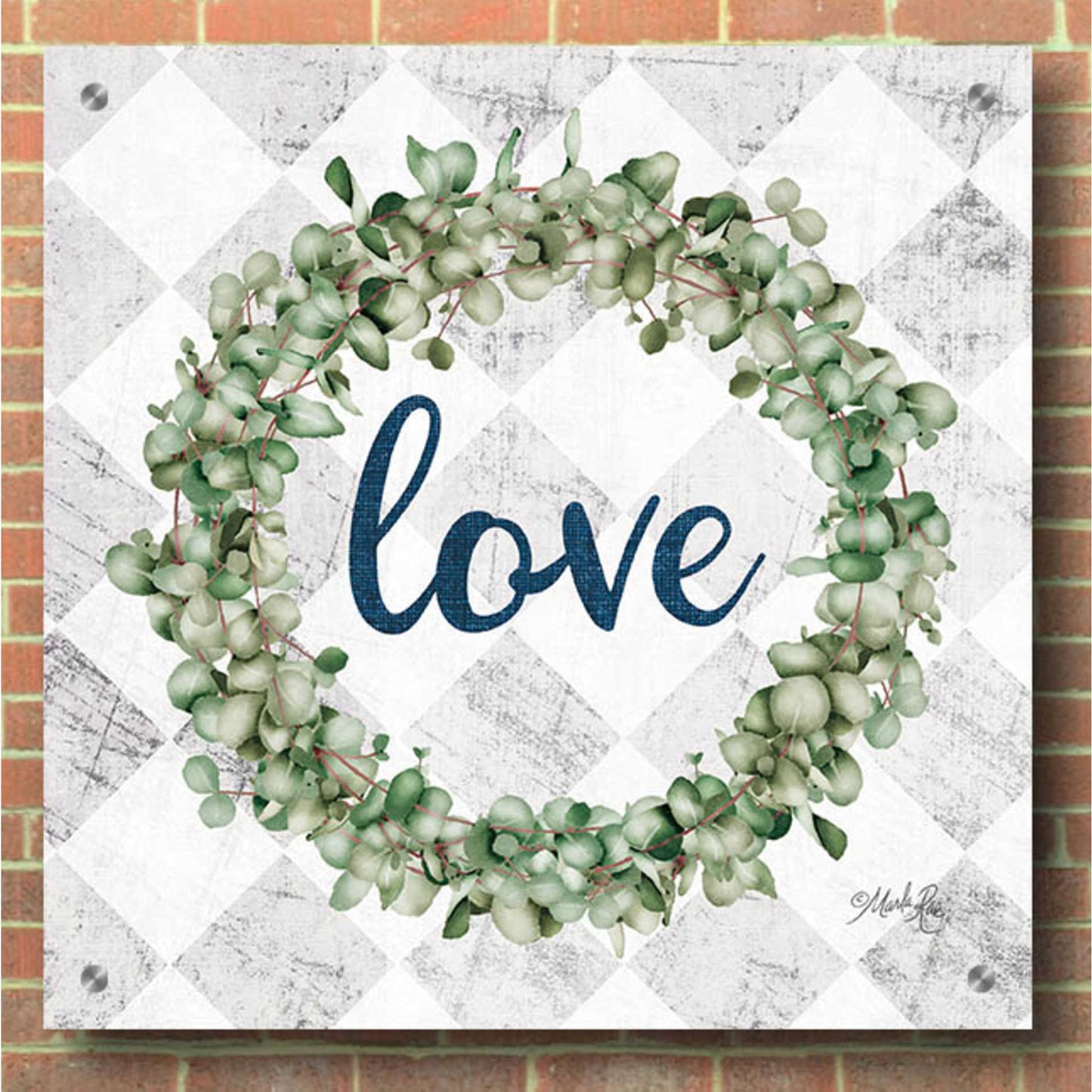 Epic Art 'Love Eucalyptus Wreath' by Marla Rae, Acrylic Glass Wall Art,36x36