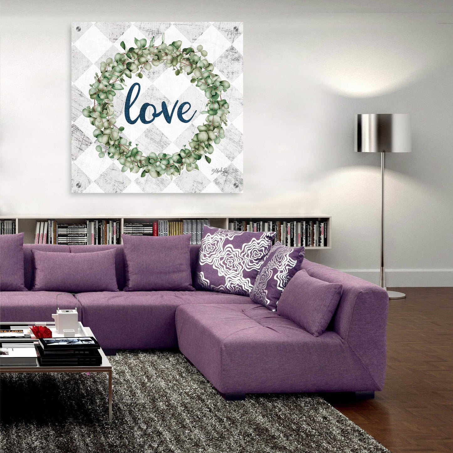 Epic Art 'Love Eucalyptus Wreath' by Marla Rae, Acrylic Glass Wall Art,36x36