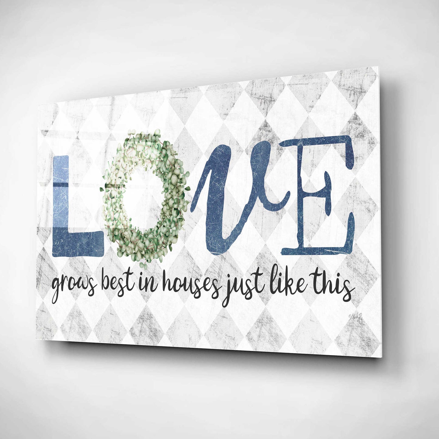 Epic Art 'Love Grows Best' by Marla Rae, Acrylic Glass Wall Art,16x12