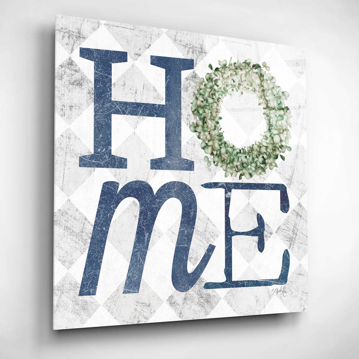 Epic Art 'Home with Eucalyptus Wreath III' by Marla Rae, Acrylic Glass Wall Art,12x12