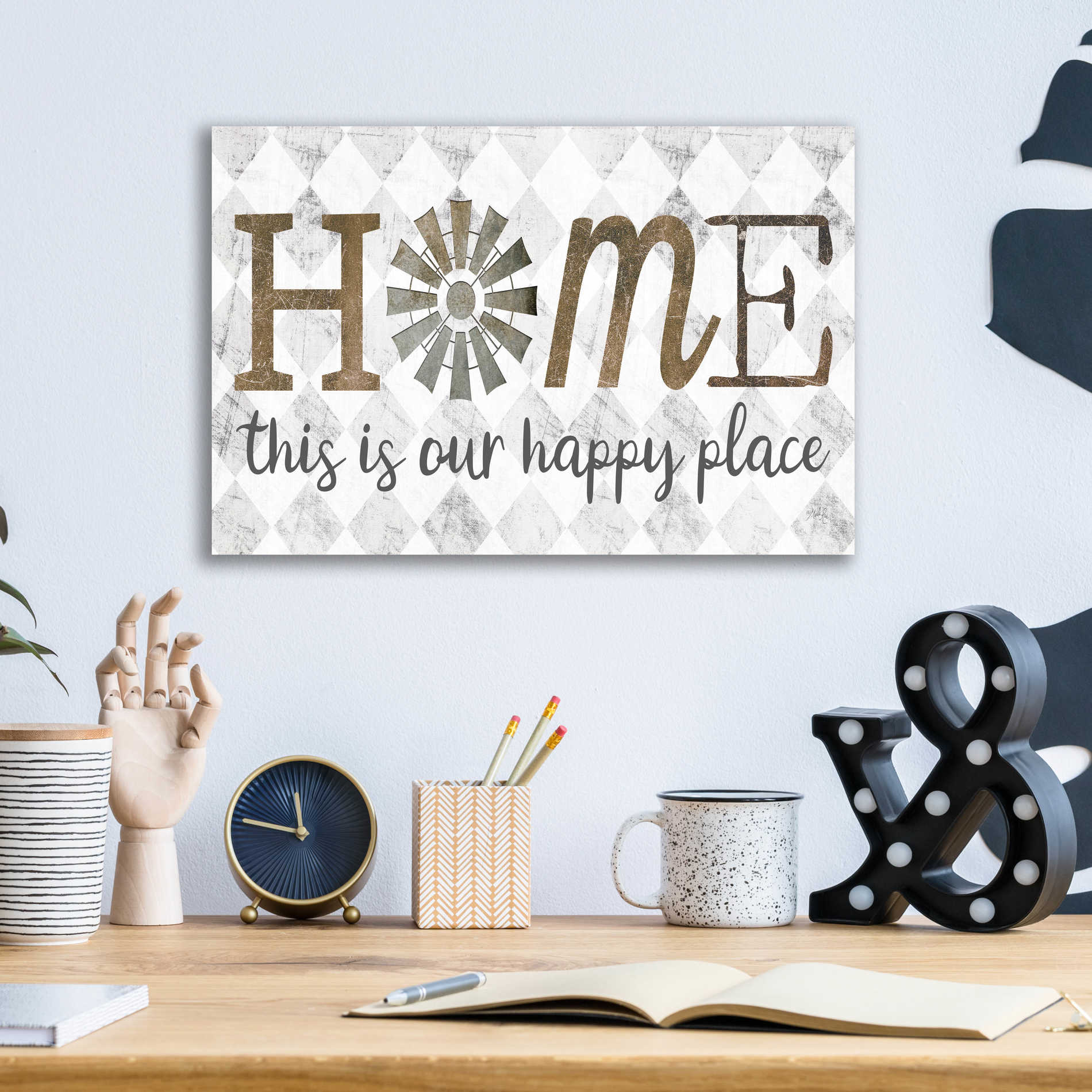 Epic Art 'Home - This is Our Happy Place' by Marla Rae, Acrylic Glass Wall Art,16x12