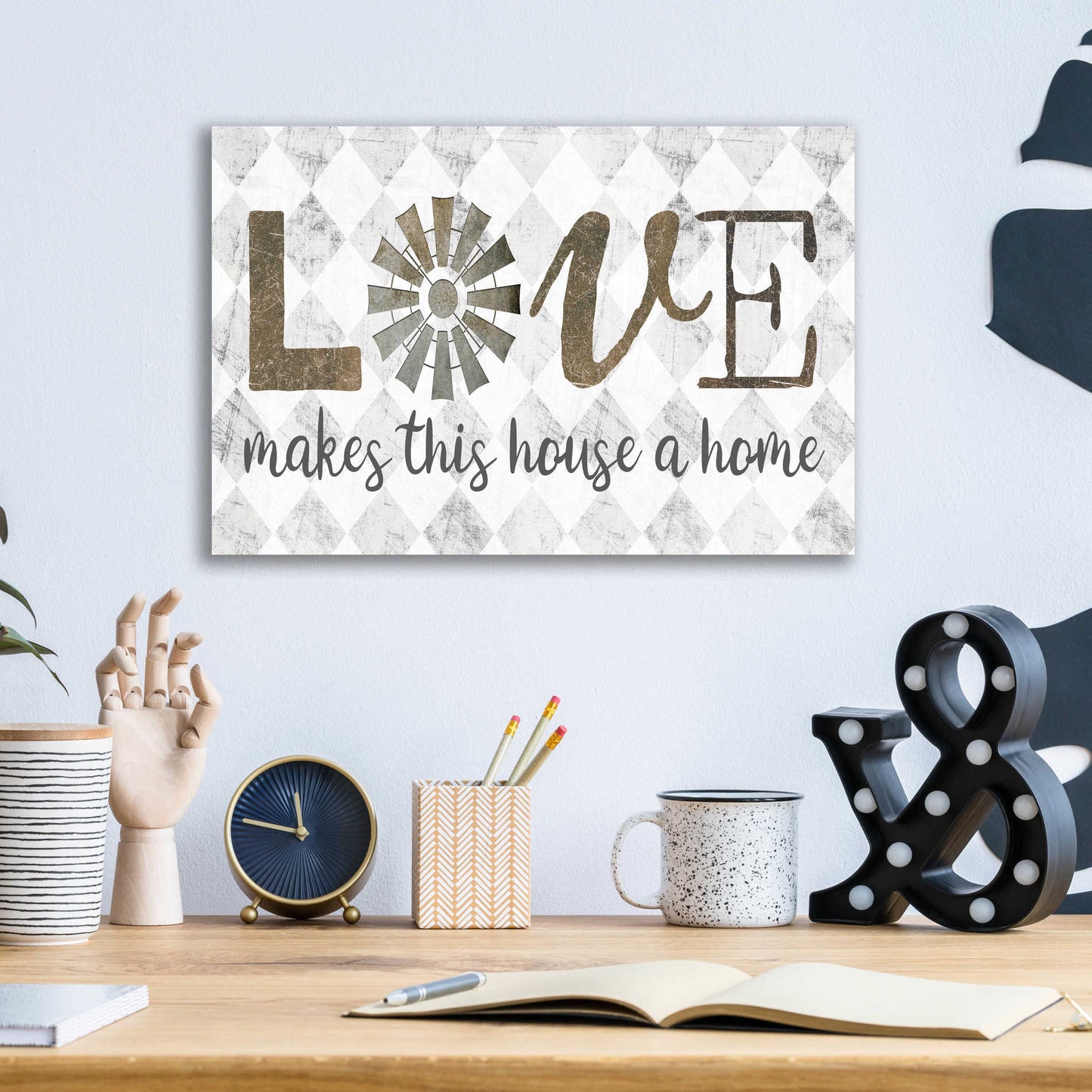 Epic Art 'Love Makes This House a Home' by Marla Rae, Acrylic Glass Wall Art,16x12