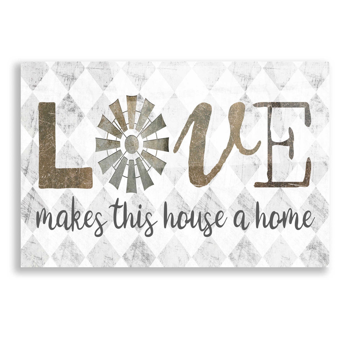 Epic Art 'Love Makes This House a Home' by Marla Rae, Acrylic Glass Wall Art,16x12