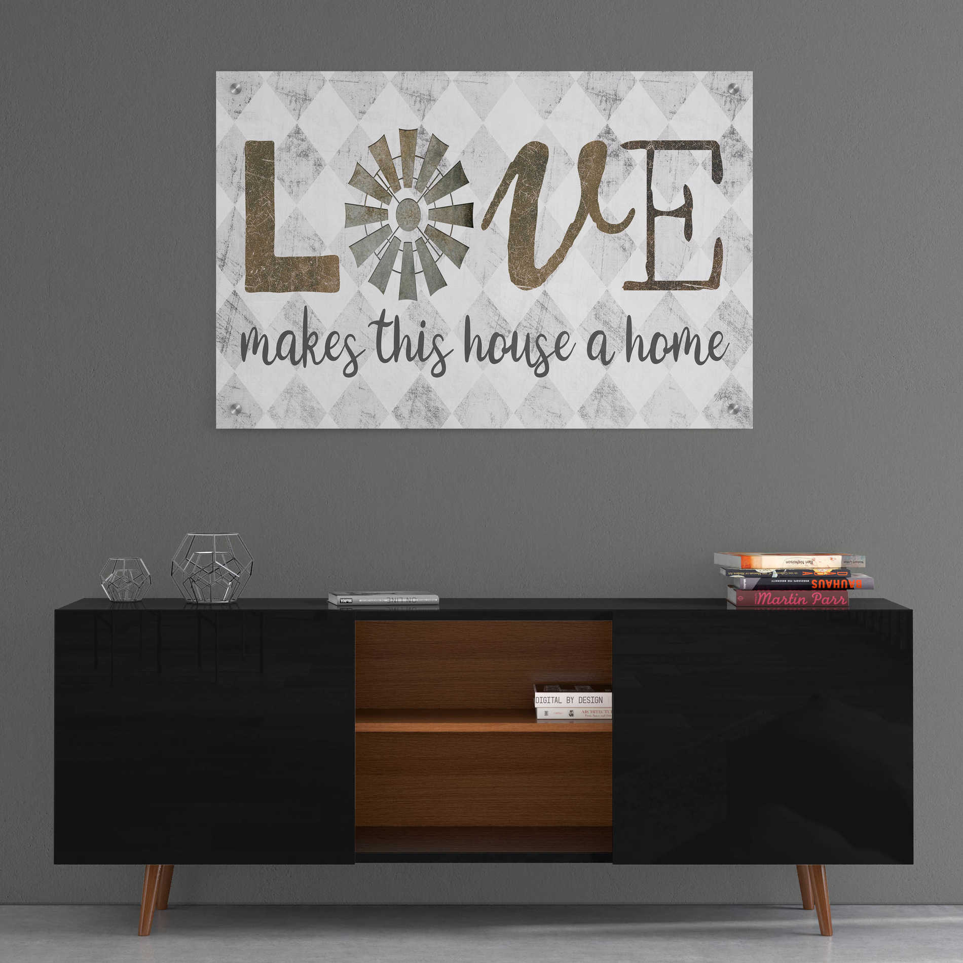 Epic Art 'Love Makes This House a Home' by Marla Rae, Acrylic Glass Wall Art,36x24