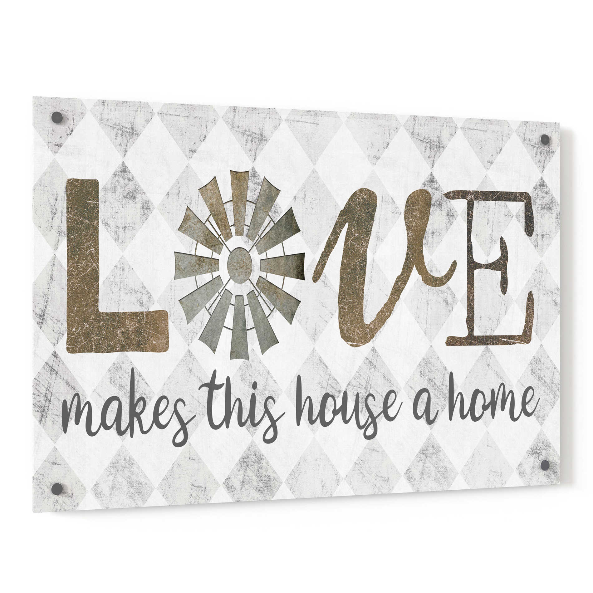Epic Art 'Love Makes This House a Home' by Marla Rae, Acrylic Glass Wall Art,36x24