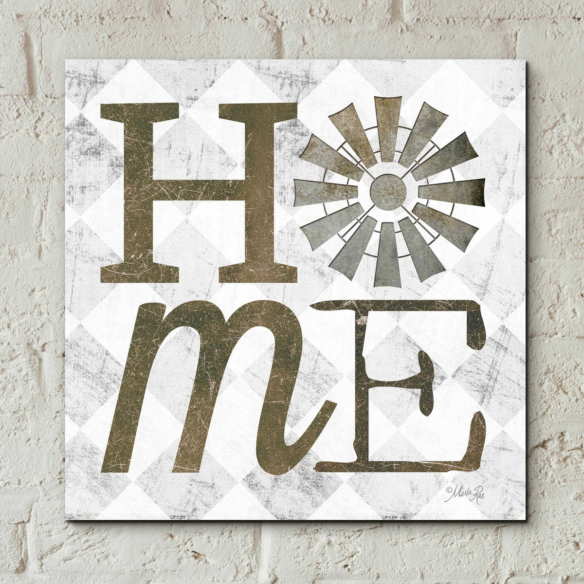 Epic Art 'Home with Windmill III' by Marla Rae, Acrylic Glass Wall Art,12x12