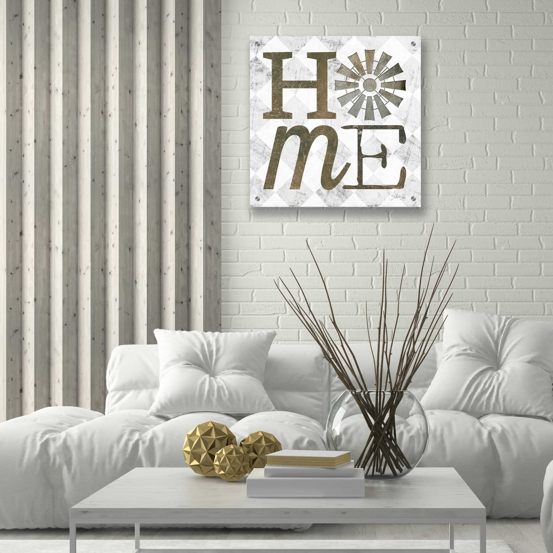 Epic Art 'Home with Windmill III' by Marla Rae, Acrylic Glass Wall Art,24x24