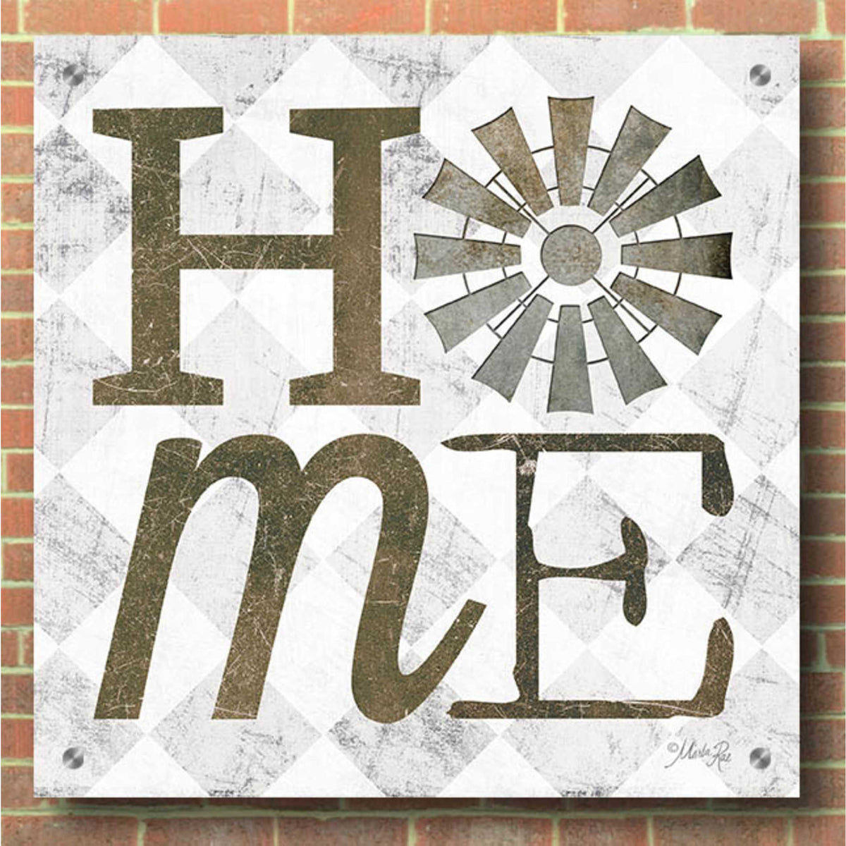 Epic Art 'Home with Windmill III' by Marla Rae, Acrylic Glass Wall Art,36x36
