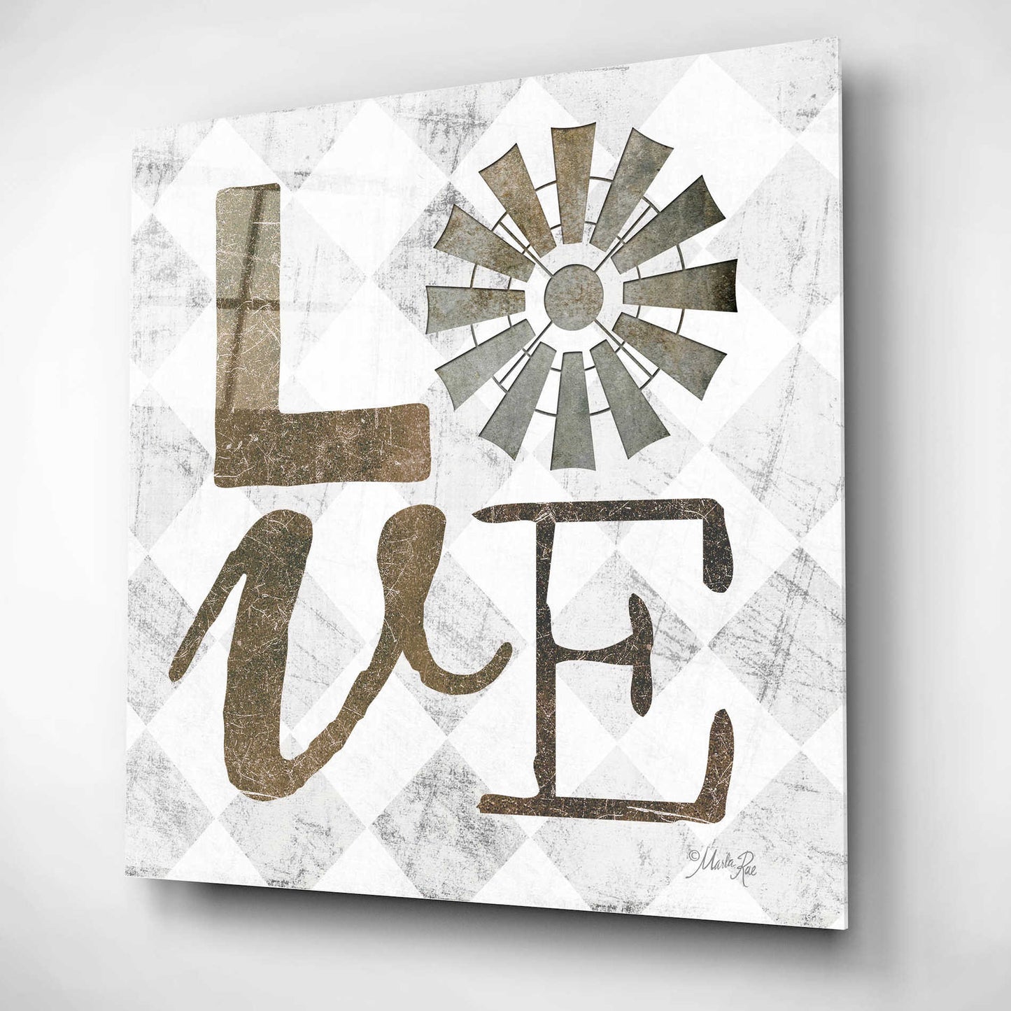 Epic Art 'Love with Windmill III' by Marla Rae, Acrylic Glass Wall Art,12x12