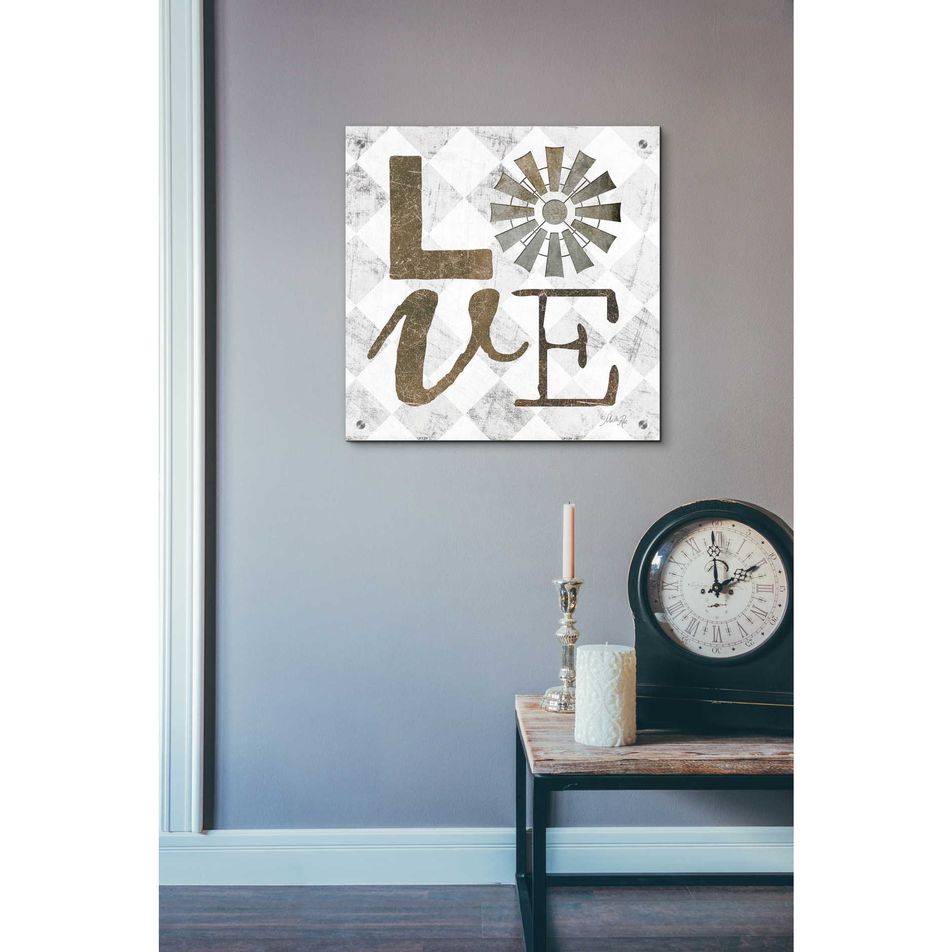 Epic Art 'Love with Windmill III' by Marla Rae, Acrylic Glass Wall Art,24x24