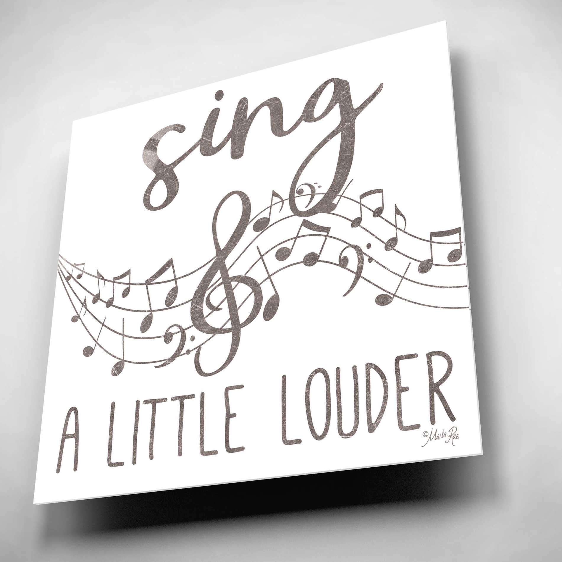 Epic Art 'Sing & A Little Louder' by Marla Rae, Acrylic Glass Wall Art,12x12