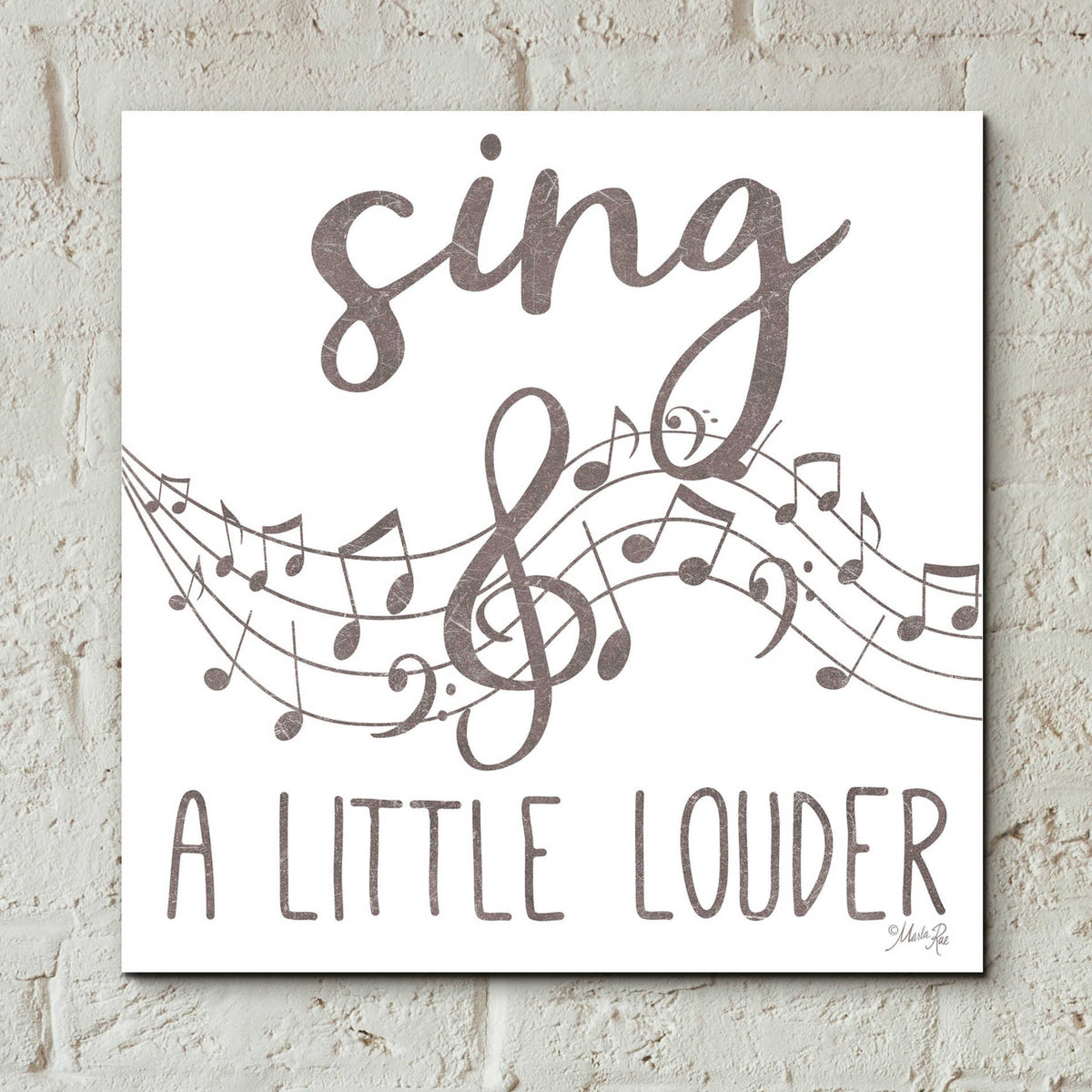 Epic Art 'Sing & A Little Louder' by Marla Rae, Acrylic Glass Wall Art,12x12