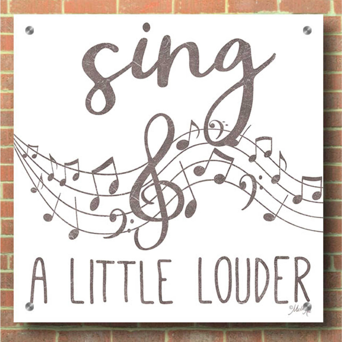 Epic Art 'Sing & A Little Louder' by Marla Rae, Acrylic Glass Wall Art,36x36