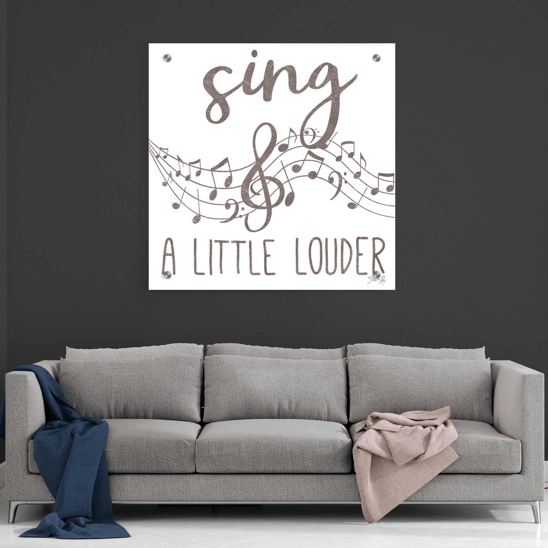 Epic Art 'Sing & A Little Louder' by Marla Rae, Acrylic Glass Wall Art,36x36