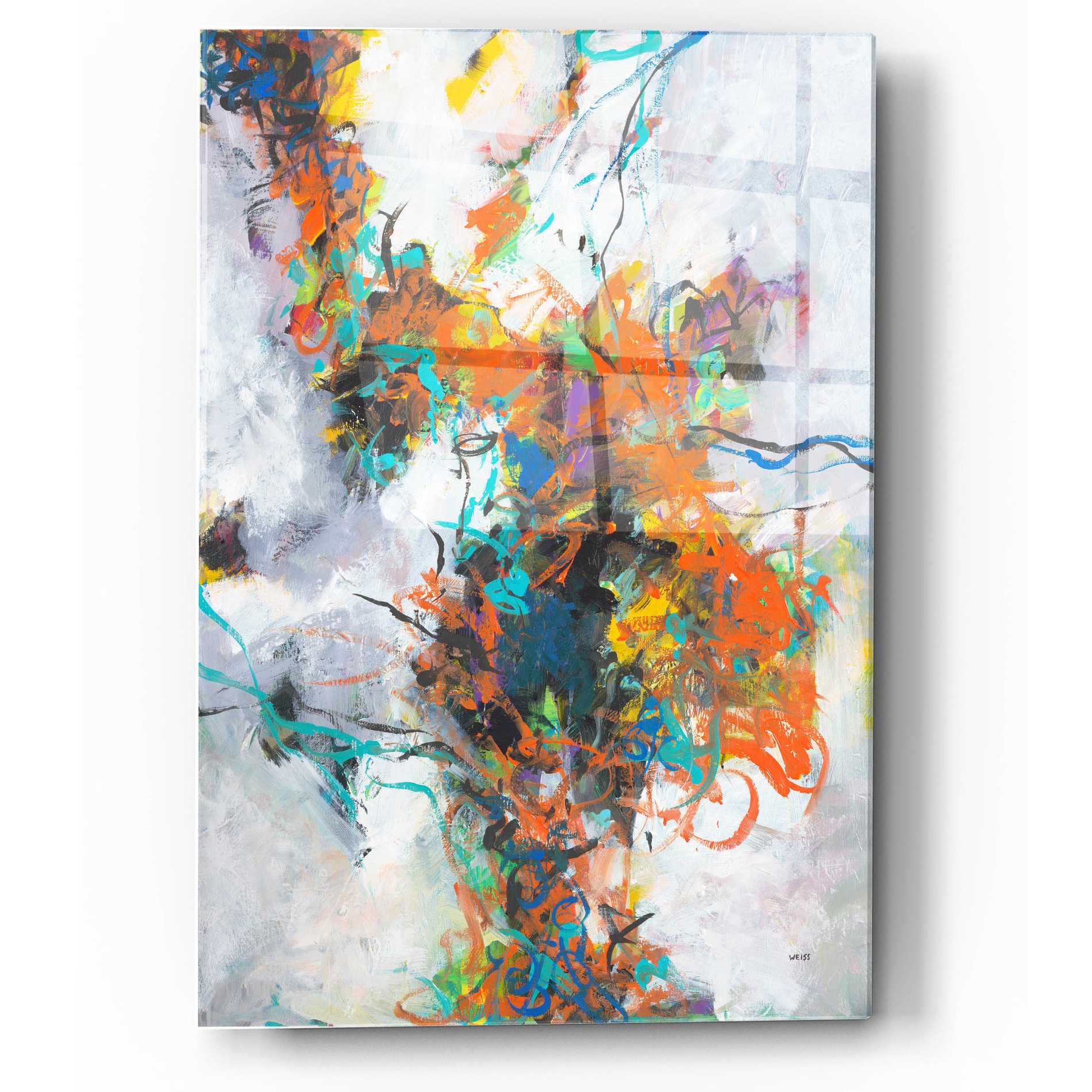 Epic Art 'Fracture' by Jan Weiss, Acrylic Glass Wall Art,12x16