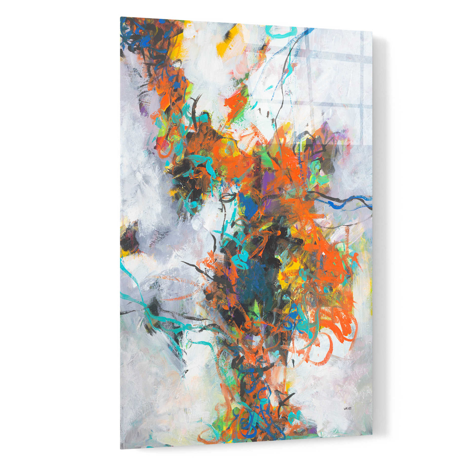 Epic Art 'Fracture' by Jan Weiss, Acrylic Glass Wall Art,16x24