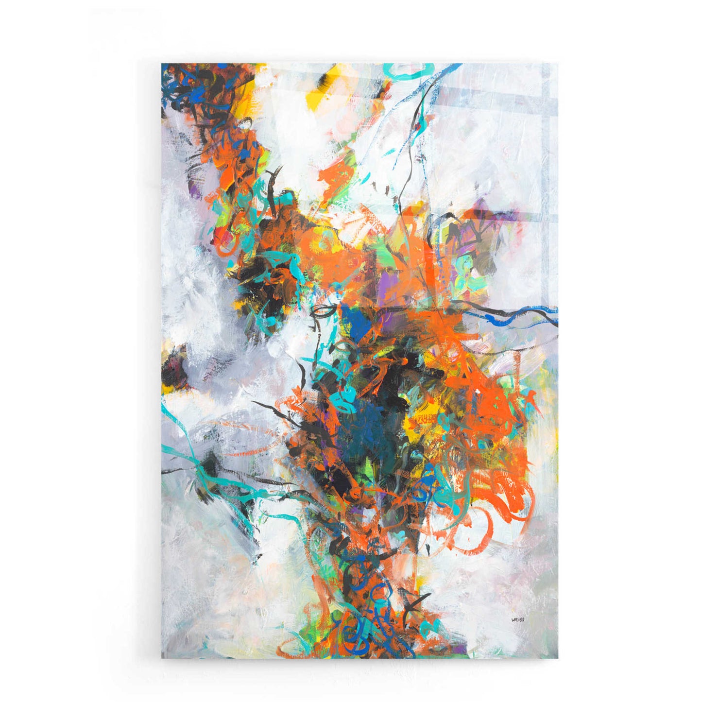 Epic Art 'Fracture' by Jan Weiss, Acrylic Glass Wall Art,16x24