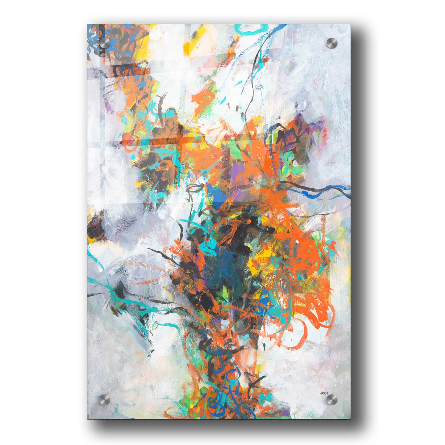 Epic Art 'Fracture' by Jan Weiss, Acrylic Glass Wall Art,24x36