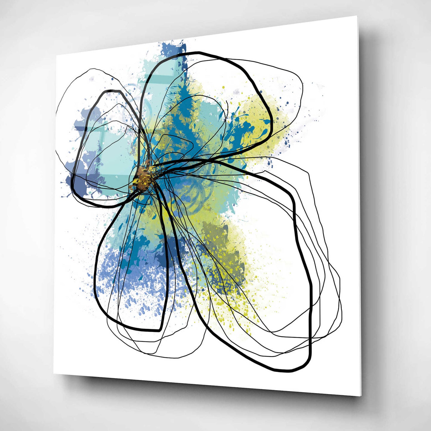 Epic Art 'Azure Petals I' by Jan Weiss, Acrylic Glass Wall Art,12x12