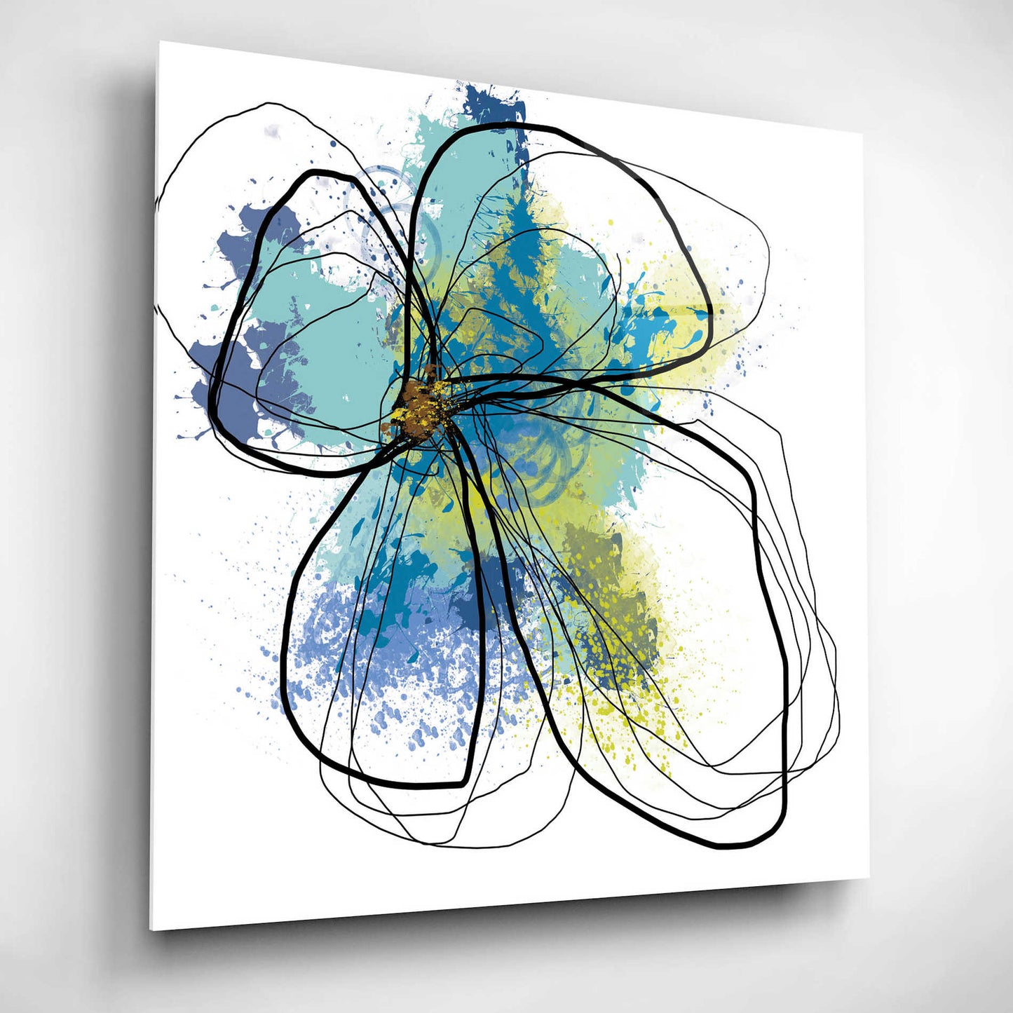 Epic Art 'Azure Petals I' by Jan Weiss, Acrylic Glass Wall Art,12x12