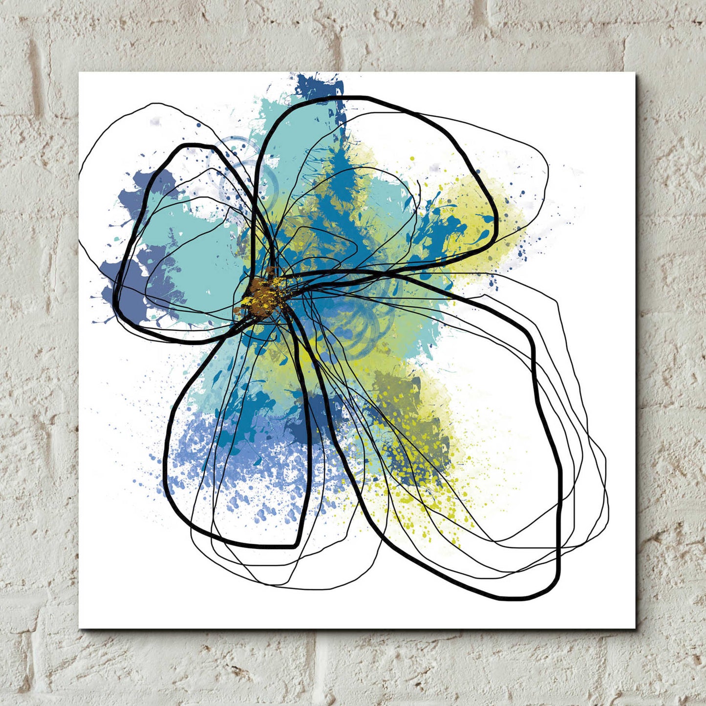 Epic Art 'Azure Petals I' by Jan Weiss, Acrylic Glass Wall Art,12x12