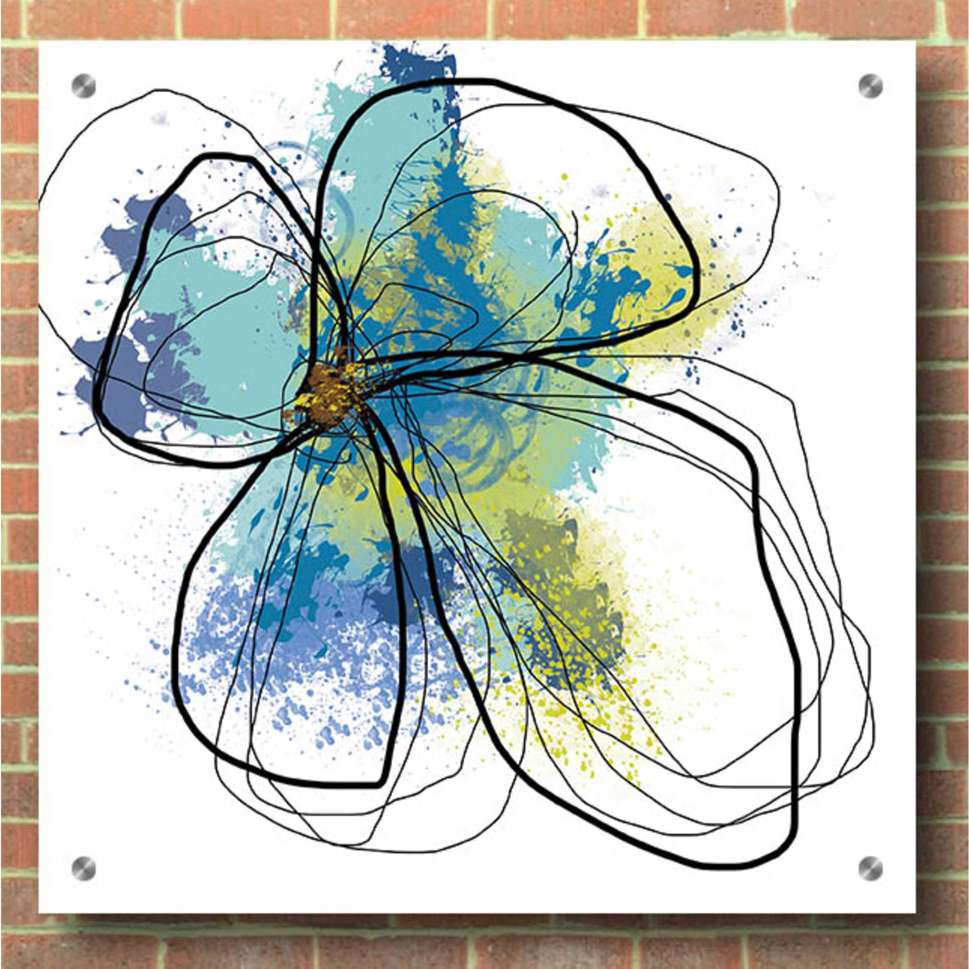 Epic Art 'Azure Petals I' by Jan Weiss, Acrylic Glass Wall Art,36x36