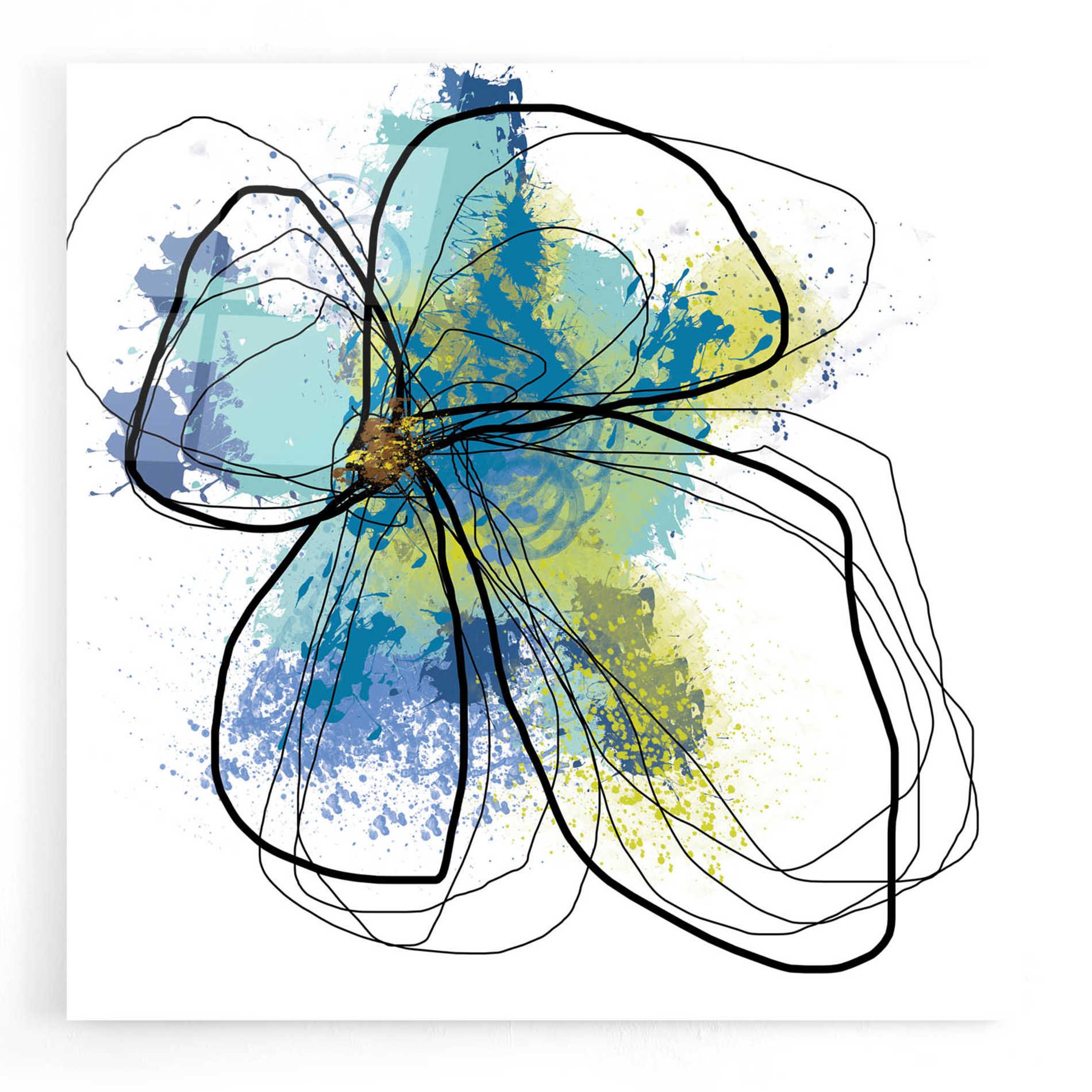 Epic Art 'Azure Petals I' by Jan Weiss, Acrylic Glass Wall Art