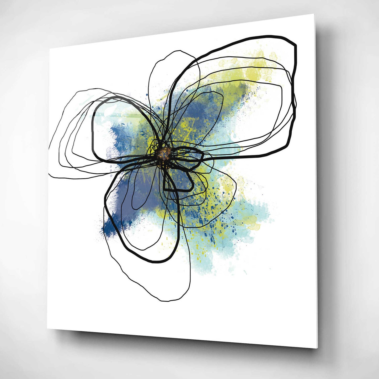 Epic Art 'Azure Petals II' by Jan Weiss, Acrylic Glass Wall Art,12x12