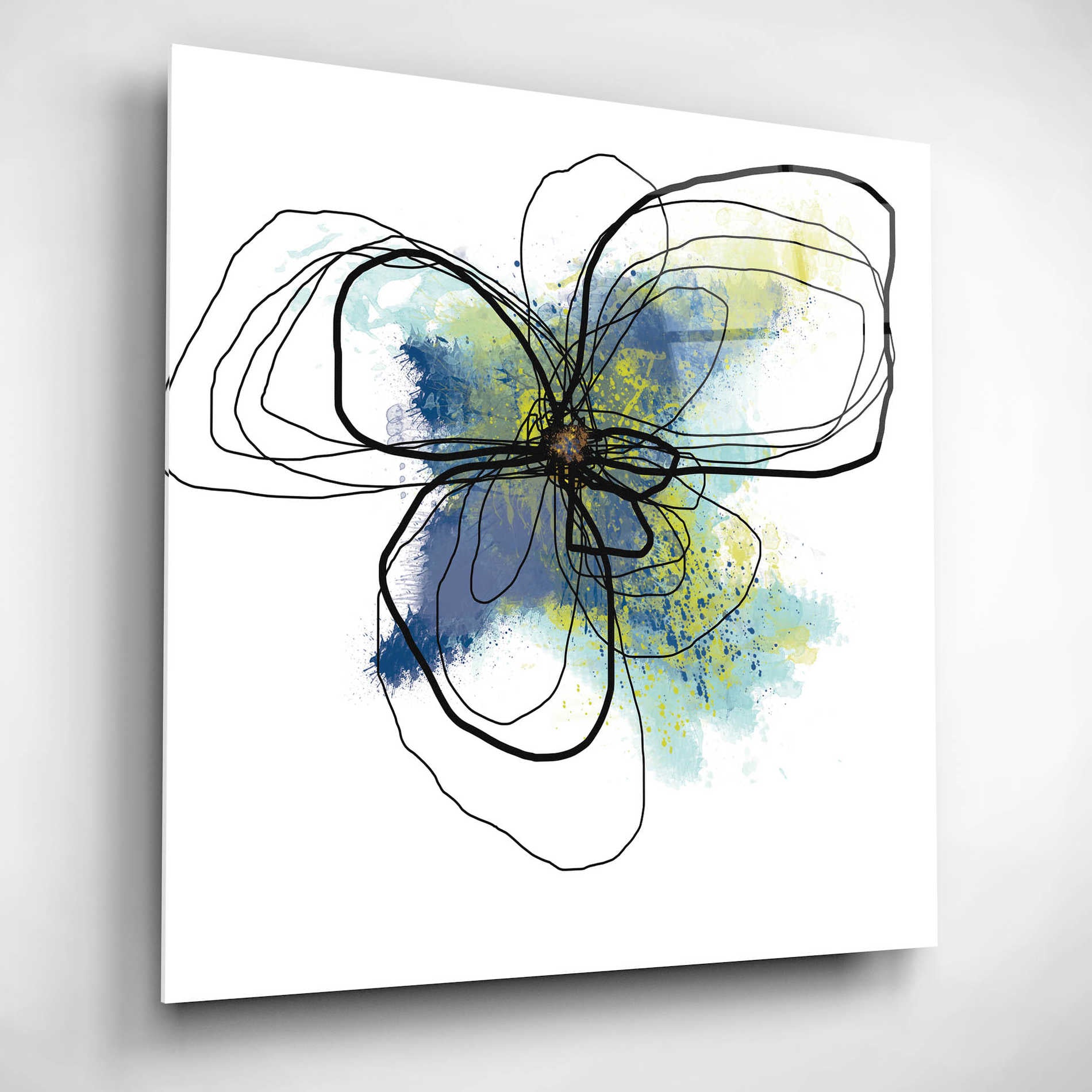 Epic Art 'Azure Petals II' by Jan Weiss, Acrylic Glass Wall Art,12x12