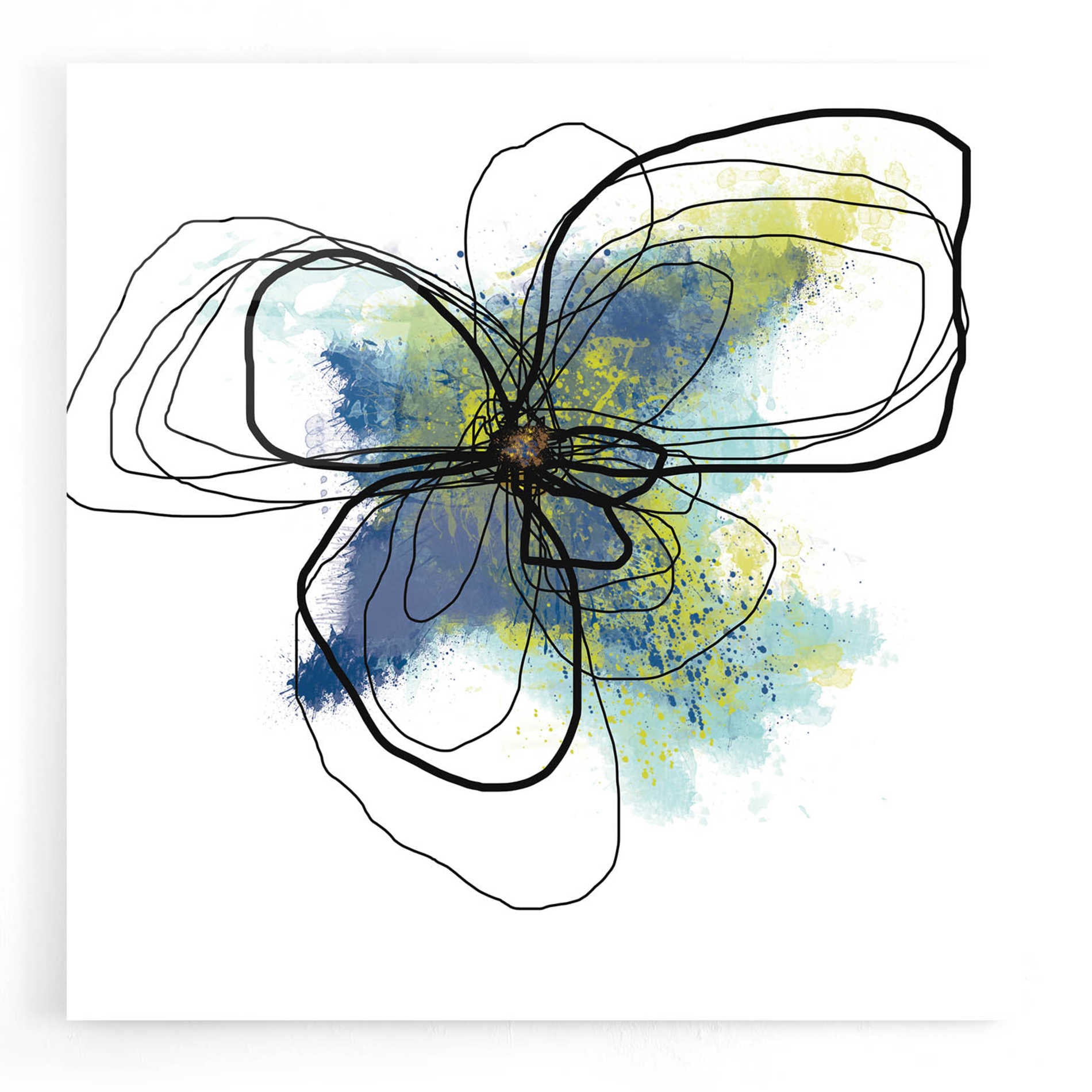 Epic Art 'Azure Petals II' by Jan Weiss, Acrylic Glass Wall Art,12x12