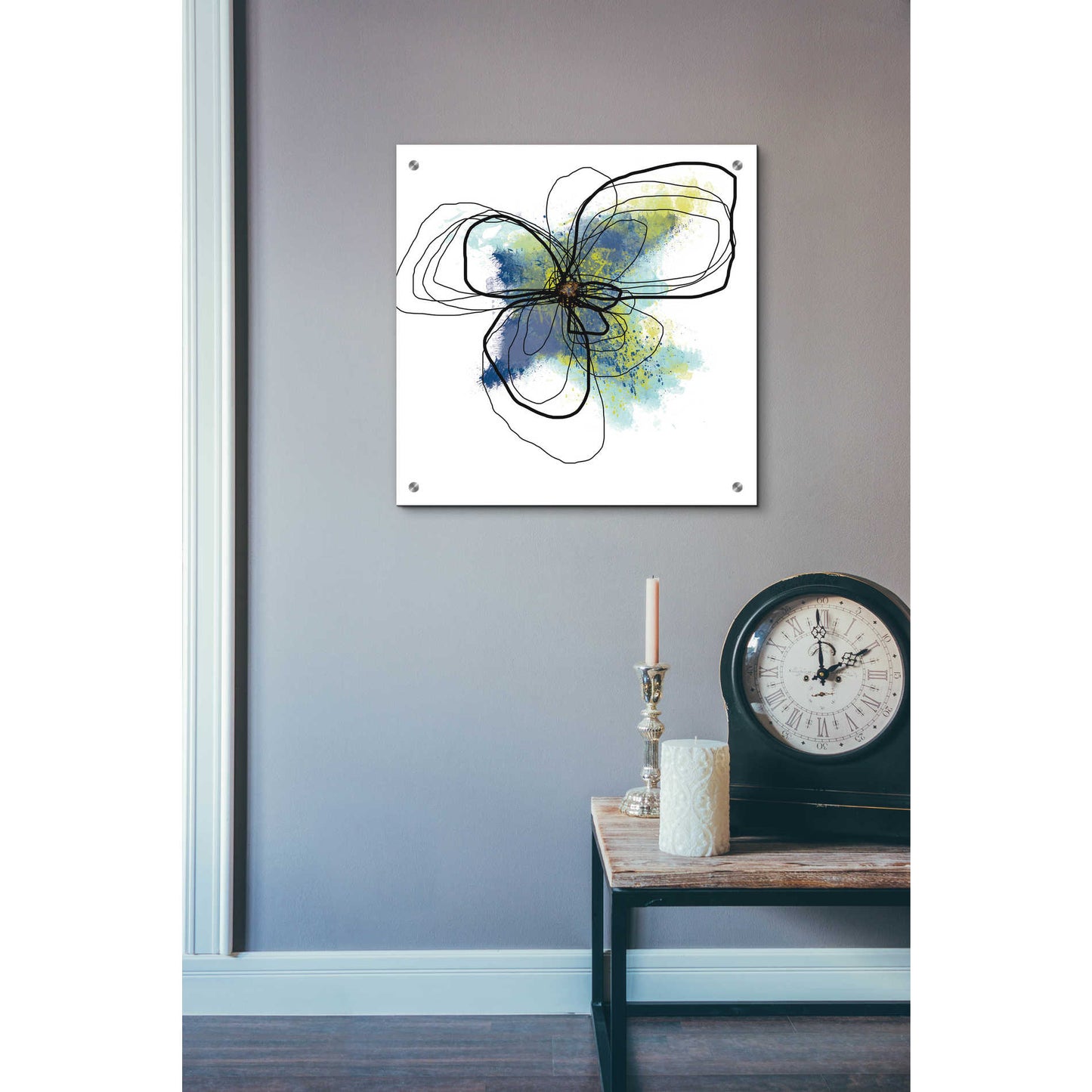 Epic Art 'Azure Petals II' by Jan Weiss, Acrylic Glass Wall Art,24x24