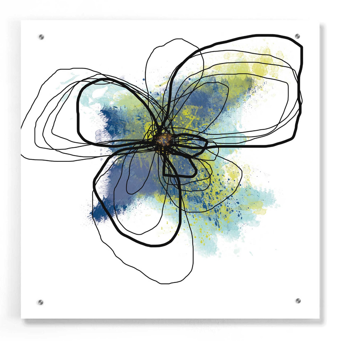 Epic Art 'Azure Petals II' by Jan Weiss, Acrylic Glass Wall Art,24x24