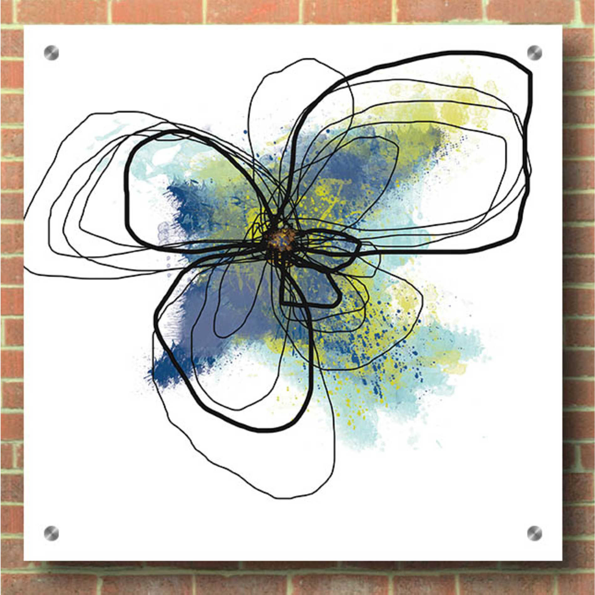 Epic Art 'Azure Petals II' by Jan Weiss, Acrylic Glass Wall Art,36x36