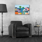 Epic Art 'Beachfront Property 2' by Jan Weiss, Acrylic Glass Wall Art,24x16