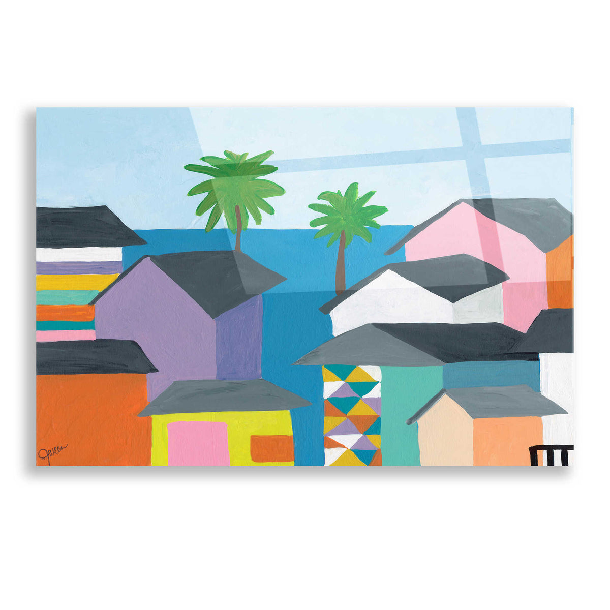 Epic Art 'Beachfront Property 2' by Jan Weiss, Acrylic Glass Wall Art
