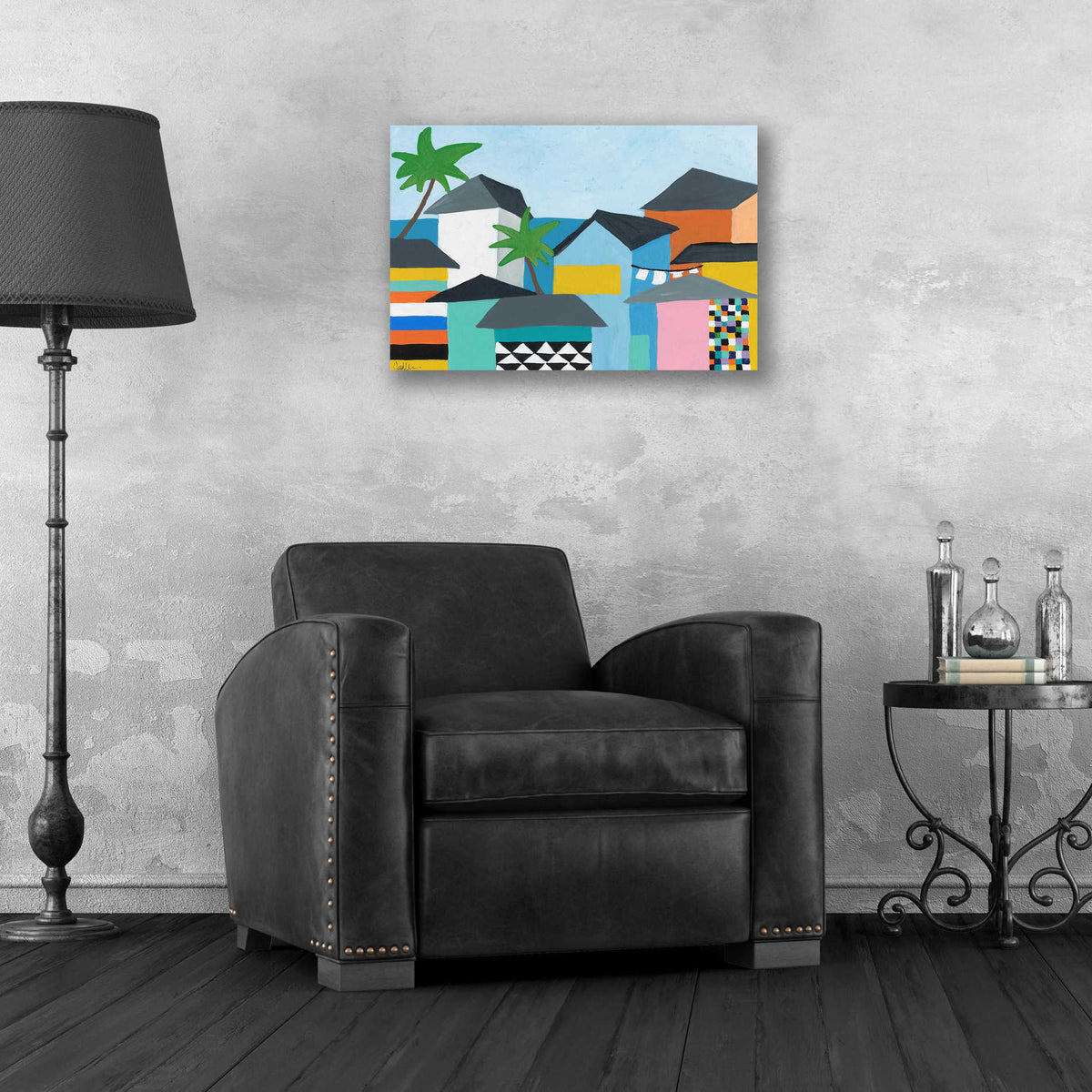 Epic Art 'Beachfront Property 3' by Jan Weiss, Acrylic Glass Wall Art,24x16