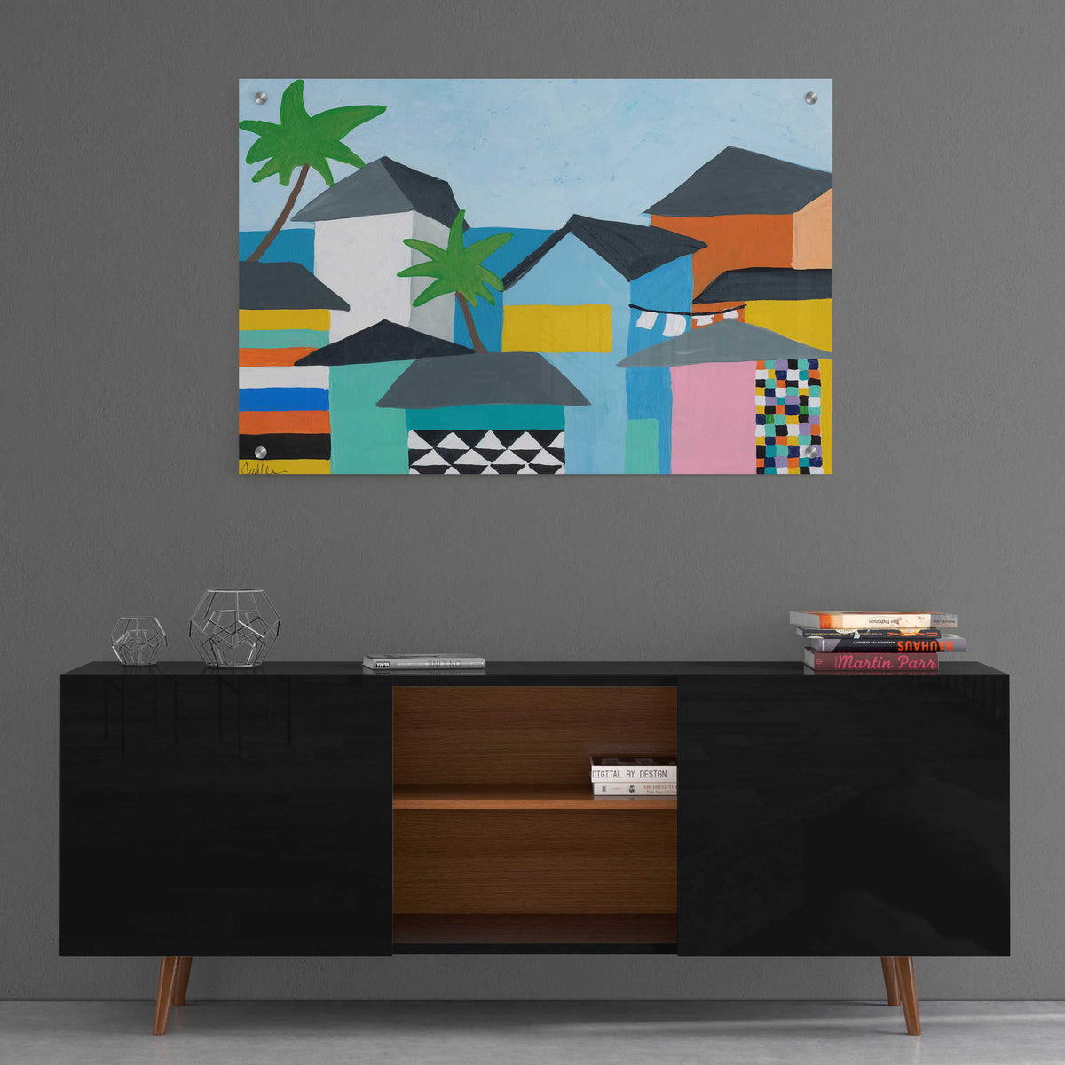 Epic Art 'Beachfront Property 3' by Jan Weiss, Acrylic Glass Wall Art,36x24