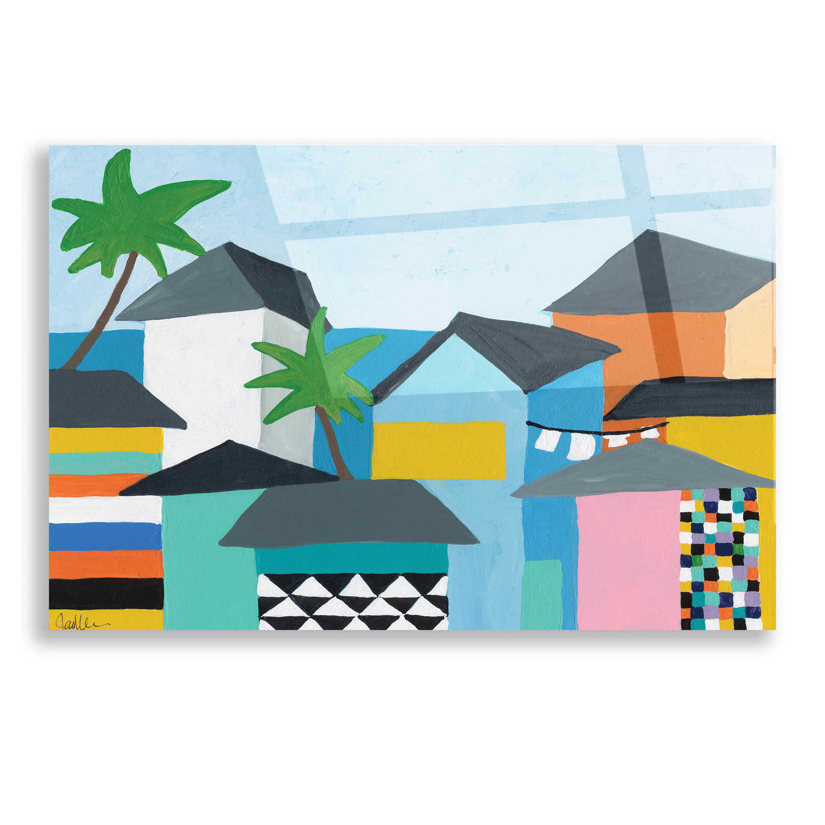 Epic Art 'Beachfront Property 3' by Jan Weiss, Acrylic Glass Wall Art
