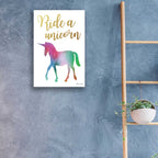 Epic Art 'Ride a Unicorn' by Susan Ball, Acrylic Glass Wall Art,16x24