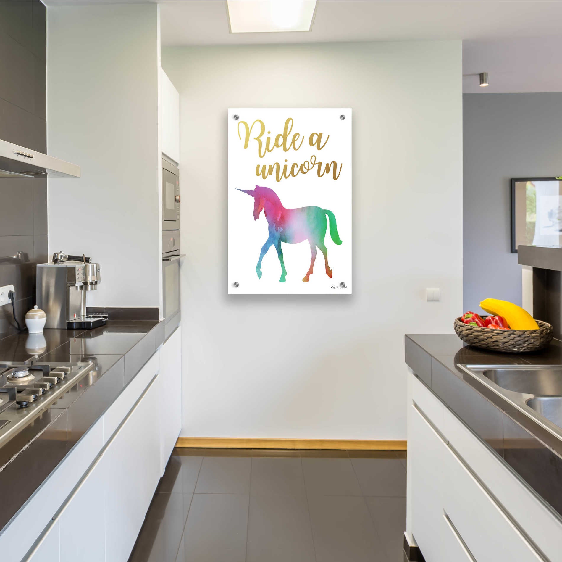 Epic Art 'Ride a Unicorn' by Susan Ball, Acrylic Glass Wall Art,24x36