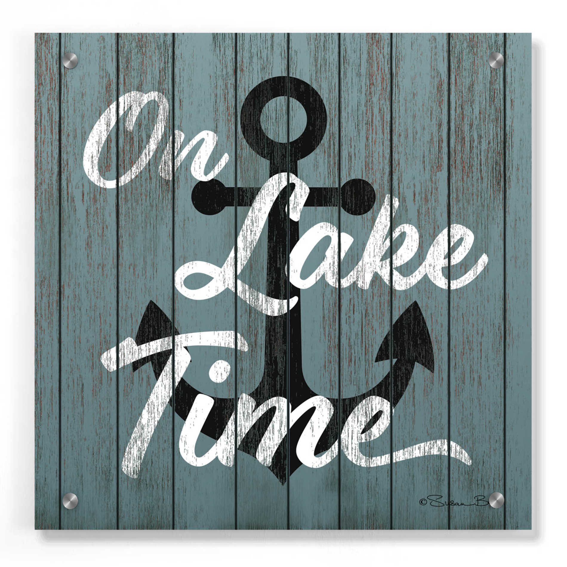 Epic Art 'On Lake Time' by Susan Ball, Acrylic Glass Wall Art,36x36