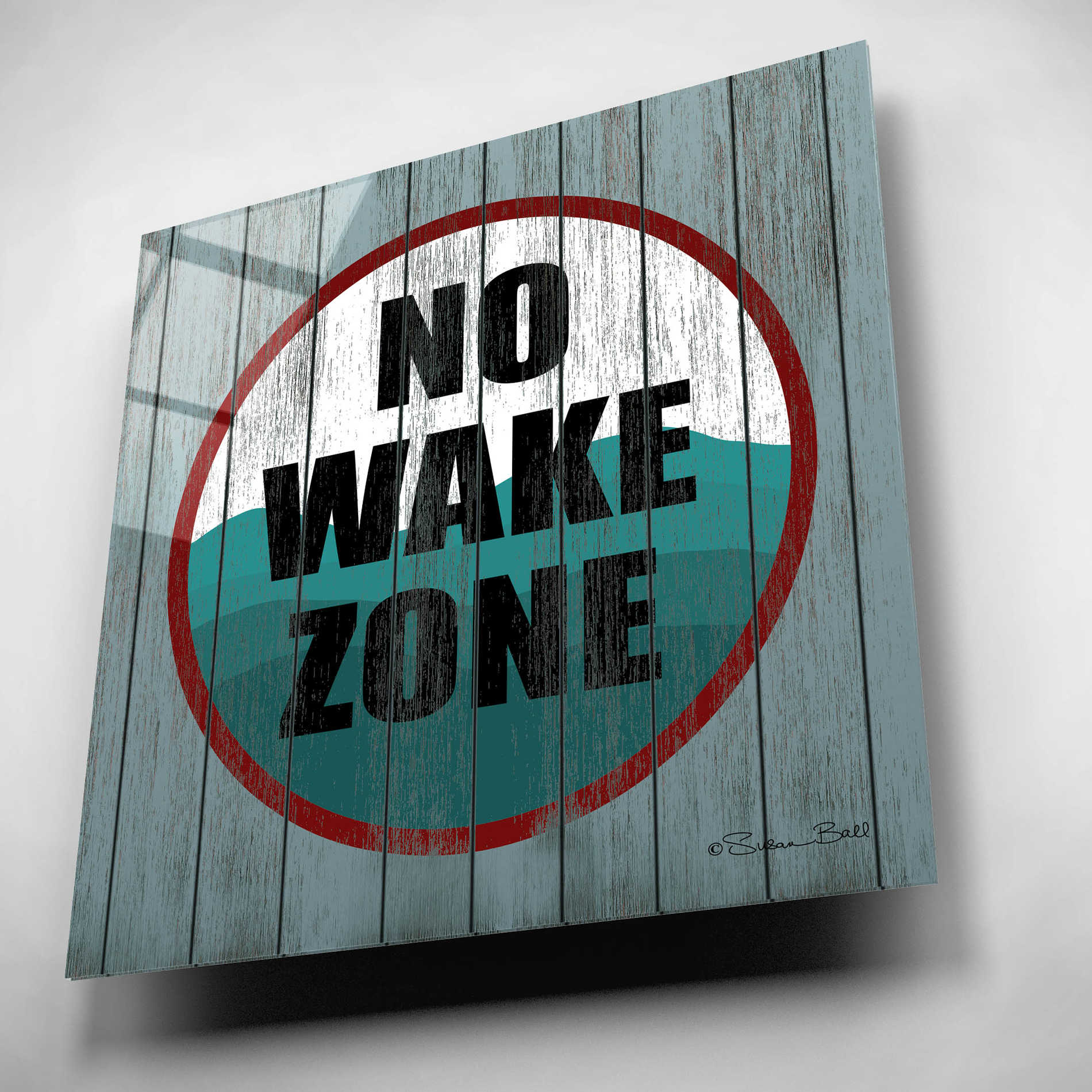 Epic Art 'No Wake Zone' by Susan Ball, Acrylic Glass Wall Art,12x12
