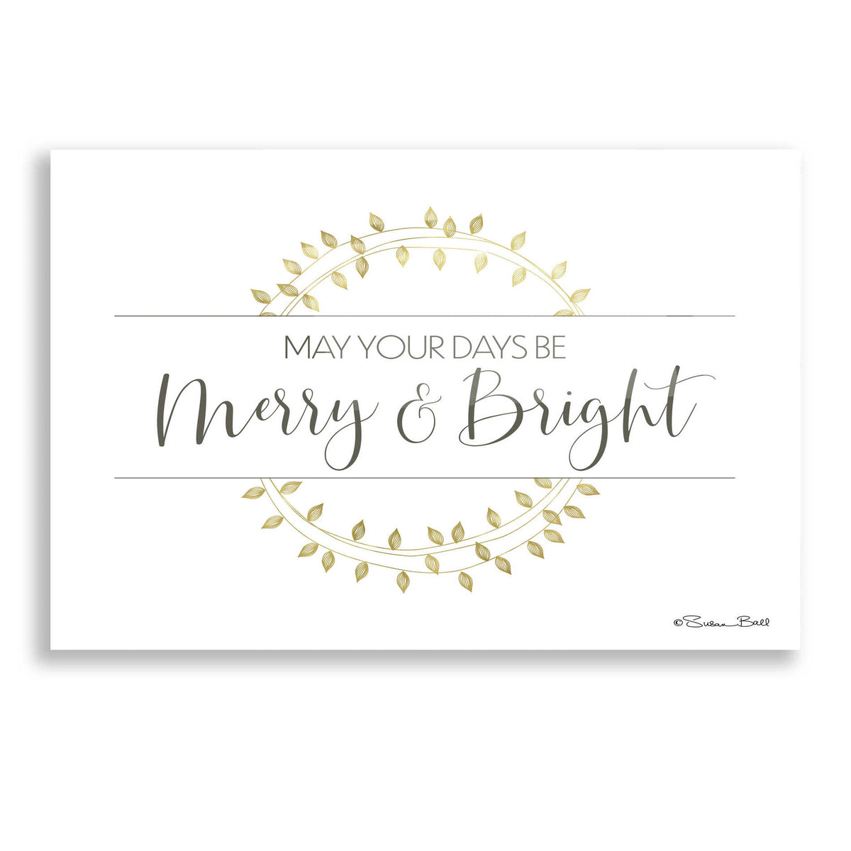 Epic Art 'Merry & Bright Wreath' by Susan Ball, Acrylic Glass Wall Art
