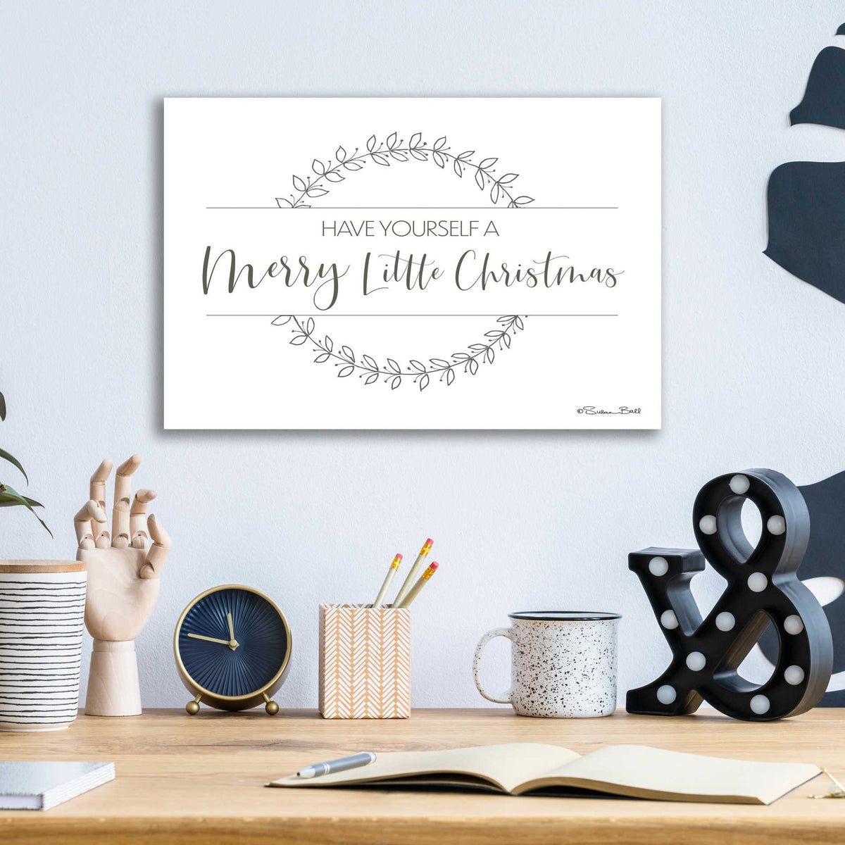 Epic Art 'Merry Little Christmas' by Susan Ball, Acrylic Glass Wall Art,16x12