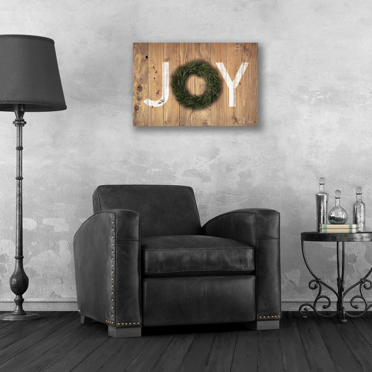 Epic Art 'Joy Cedar Wreath' by Susan Ball, Acrylic Glass Wall Art,24x16
