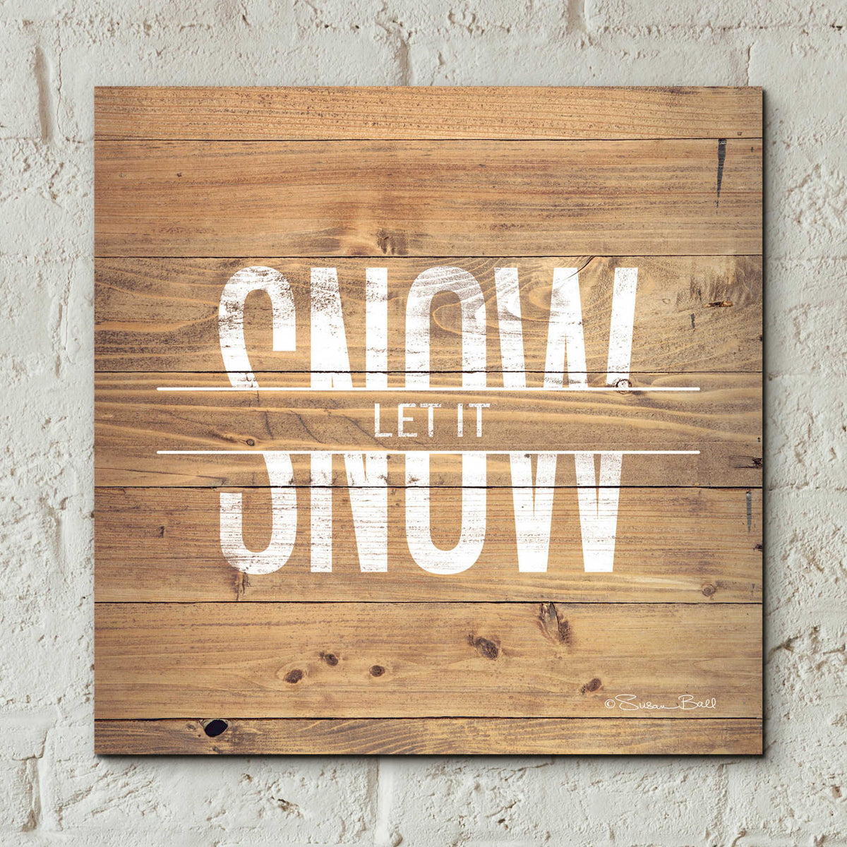 Epic Art 'Let it Snow' by Susan Ball, Acrylic Glass Wall Art,12x12